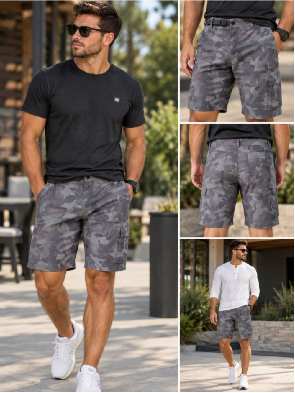 prAna Stretch Zion Shorts Mens 30 Gravel Camo 10" Inseam Hiking NWT